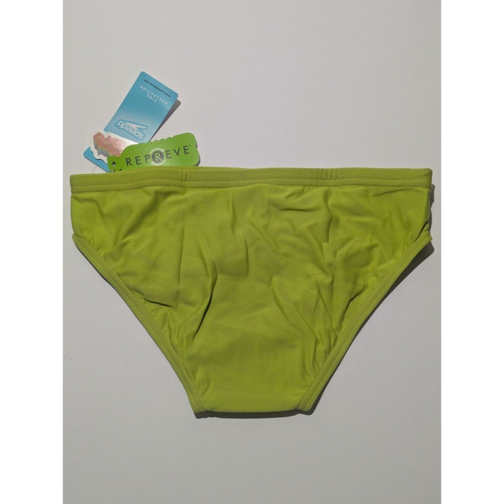 Speedo Eco Endurance Repreve Acid Lime Solid Swim Brief Men's Size 34 - Picture 2 of 4